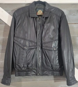 VINTAGE Giacca Solo Membri Uomo Pelle Trapuntata Paisley Bomber Biker Taglia M - Foto 1 di 8