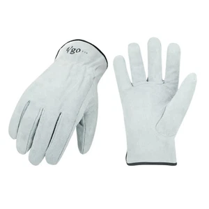 Guantes de trabajo Vgo 1/2/3/9 pares cuero de vaca sin forrar cuero dividido, resistentes (CB9501-W) - Imagen 1 de 6