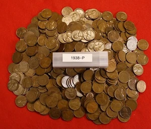 1938-P Lincoln Wheat Cent Penny 50 Münzrolle zirkuliert - Bild 1 von 3