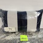 Rare Lauren McBride Navy Stripe Sofa Back Pillow Outdoor 20” X 12” Tassels