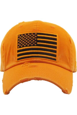 Gorra de béisbol KBETHOS unisex bandera estadounidense lavada vintage algodón envejecido Foto 1 de 4