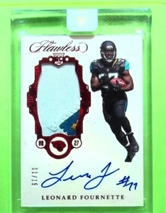 2017 Panini Flawless Leonard Fournette Encased RPA Auto Patch 11/15 RC Ruby Red - Picture 1 of 2