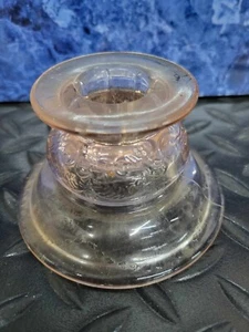 LIGHT PINK PAIR OF VINTAGE DEPRESSION GLASS CANDLESTICK HOLDERS - Picture 1 of 6