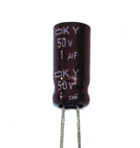 100pc Electrolytic Capacitor KY 1uF 50V +105℃ 5000hr Nippon Chemi-Con 5x11mm - Picture 1 of 6