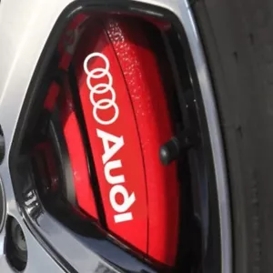 6x- Audi Style  Brake Caliper Decal Auto Stickers - 2 SIZES - WHITE - Picture 1 of 5