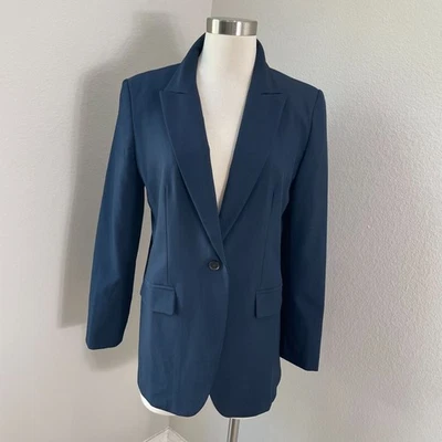 Blazer Banana Republic Mujer 8 Esculpido Elastizado Azul Marino Carrera Chaqueta de Trabajo Foto 1 de 4