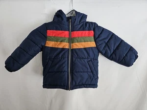 Cappotto Carters bambino puffer blu navy righe arcobaleno con cappuccio ragazzo 2T giacca invernale - Foto 1 di 9