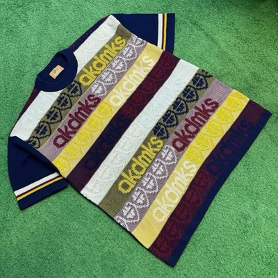 Винтажный свитшот 90-х с надписью Akadmiks вязаный размер: XXL - Изображение 1 из 4