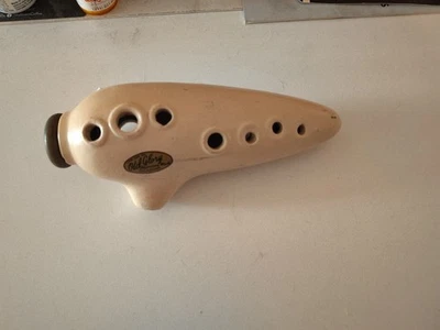 Vintage Old Glory Ocarina Flute Potato Ceramic Cream Color "B" Made in USA 5” - Image 1 of 2