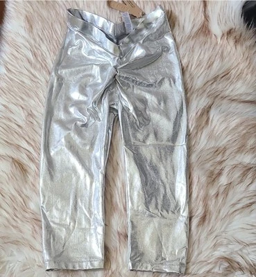 NUEVO CON ETIQUETAS SKIMS Pantalón Metálico Natación Cintura en V Talla XXS Níquel Foto 1 de 4