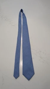 Michael Kors Mens Tie 3" Blue Pin Dot Chambray Silk Cotton Blend Necktie - Picture 1 of 5