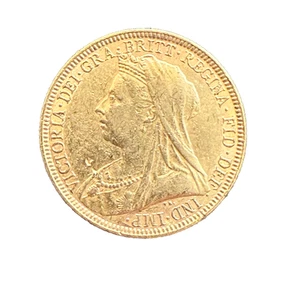 Great Britain 1893 Gold 1 Sovereign Circulated Victoria - Picture 1 of 2