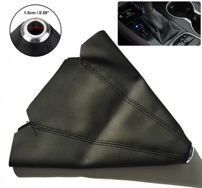 Gear Shifter Shift Knob Gaiter Boot Cover Universal Car Stitch PU Leather Manual - Image 1 of 4