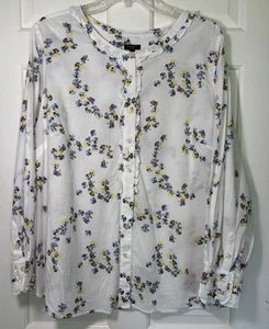 Talbots 2XP Bluse cremefarben mit Blumen und Rüschen - Bild 1 von 6
