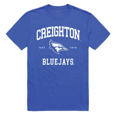 Creighton University Bluejays NCAA Seal Tee T-Shirt Royal Cover