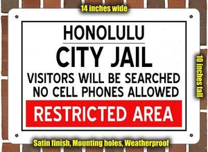 Metal Sign - City Jail of Honolulu Reproduction - Picture 1 of 1