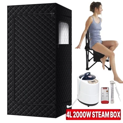 2000W Full Size 4L Personal Steam Sauna Portable Heated Home Spa Detox Therapy - Image 1 of 4