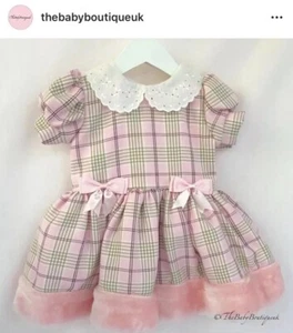 BNWT Baby Girls Tartan Dress with Fur Size 0-3/3-6/6-12/12-18/18-24 Available - Picture 1 of 1