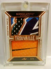 CHARLES BARKLEY KARL MALONE 8/8 6 COLOR SICK RELIC LEAF SUPERLATIVE 2020