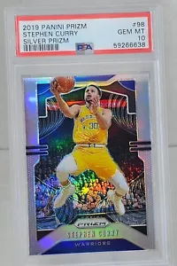 Stephen Curry 2019 Panini Prizm plata Prizm PSA 10 gemas como nuevo GSW Warriors - Imagen 1 de 2