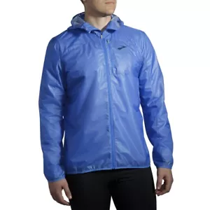 Brooks Mens All Altitude Blue Hooded Weatherproof Running Full Zip Jacket SZ: XL - Picture 1 of 12