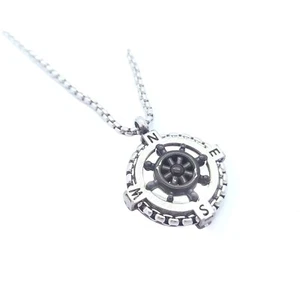 HOMBRE O MUJER Acero Inoxidable 316L Plata/Oro Ancla Brújula Colgante Collar - Imagen 1 de 6