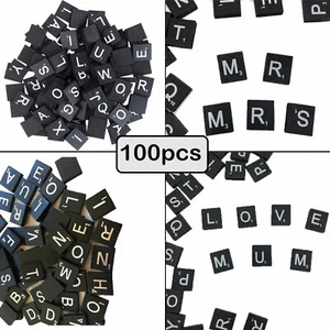 100 piezas Profesional Letra de Madera Azulejos Negros Juegos Divertidos Marco Decoración Rompecabezas - Imagen 1 de 9