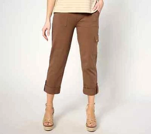 Susan Graver Weekend Premium Stretch Crop Pant XL Brazilian Coffee - Picture 1 of 1