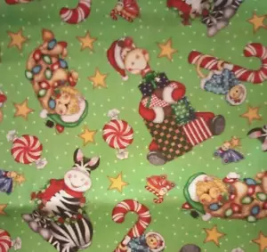 christmas bazooples jungle babies fun fabric piece 25 by 11 inch crafts - Picture 1 of 2