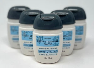 5 BATH BODY WORKS FRESH SPARKLING SNOW POCKETBAC MOISTURIZING HAND GEL SANITIZER - Picture 1 of 5