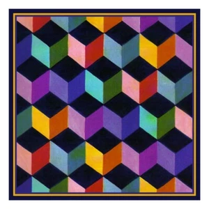Geometric Tumbling Blocks inspired by Amish Quilt Counted Cross Stitch Pattern - Picture 1 of 8
