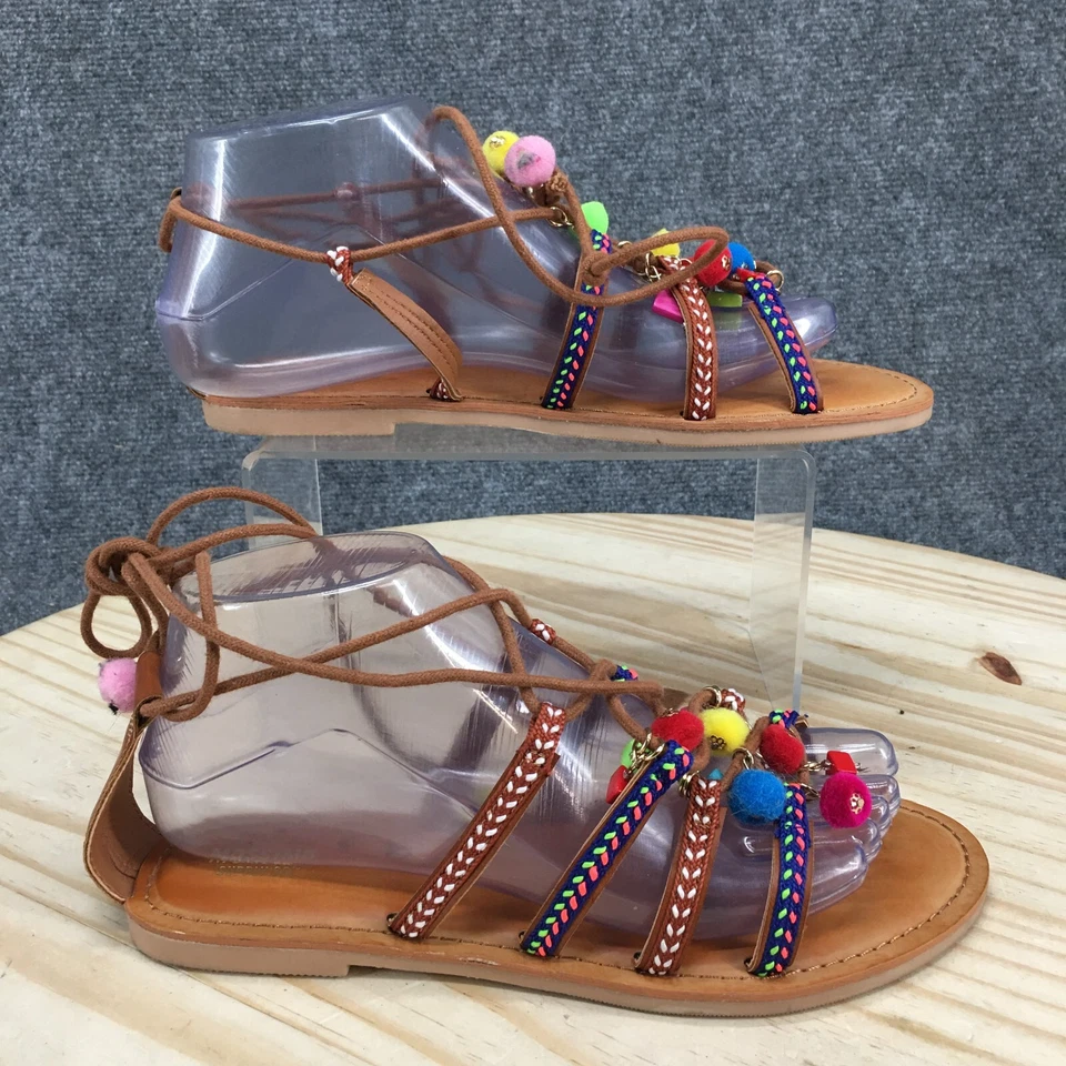 Босоножки женские Mossimo Supply Co 7 с ремешками разноцветные повседневные с открытым носком на блочном каблуке - Изображение 1 из 4