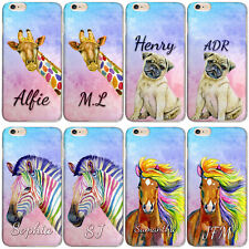 Personalised Initial Phone Case For Pixel/Sony Horse;Pug;Giraffe Hard Cover