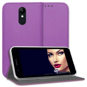 Custodia protettiva a libro per LG K8 2018 / LG K9 Cover Bookstyle Case viola - Foto 1 di 10