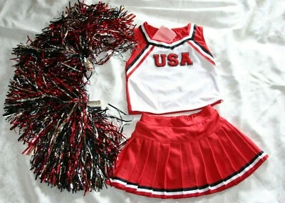Gymboree HALLOWEEN Cheer Leader USA costume w/ pom poms NWT Sz 3-4 - Image 1 of 3