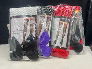 Fishnet Thigh Highs with Satin Bow Asst. colors Leg Avenue - Picture 1 of 5