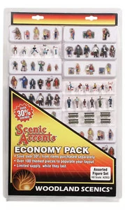 New Woodland HO Scale Assorted Figure Set Economy Pack Train Figures A2053 - Picture 1 of 1