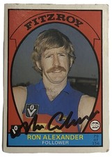 1978 SCANLENS CARD PERSONALLY SIGNED BY RON ALEXANDER FITZROY