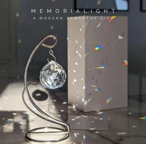 Tabletop MEMORIAL LIGHT Crystal ๐ A Sympathy Gift With Stand Caring Memorabilia - Picture 1 of 6