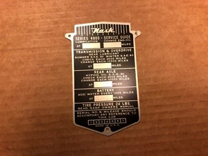 Vintage Nash Service Guide Plate Series 4900 NOS Antique Car ID Badge Part #A - Picture 1 of 8