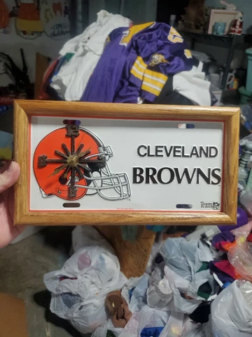 1993 TEAM NFL Cleveland Browns Football Car Tag Custom Clock Cover