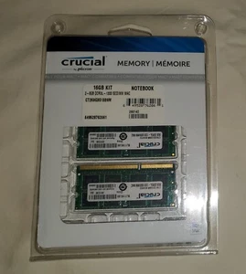 Crucial Memory for Mac 16GB Kit (2x8GB) 8GB DDR3L-1333 SODIMM CT8G3S1339M - Picture 1 of 5