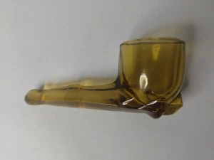 Pipa para fumar decorativa de vidrio ámbar vintage a juego candelabro palillo de dientes decoración - Imagen 1 de 8