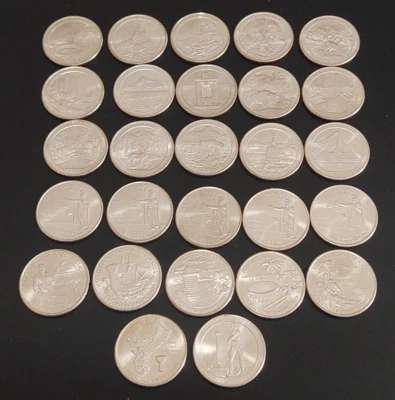An Assortment of uncirculated Commemorative Quarters, 27 coins, Mixed P & D Mint - Image 1 of 2