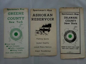3 mappe sportive vintage - Catskill Mountains Greene & Delaware County, Ashokan  - Foto 1 di 4