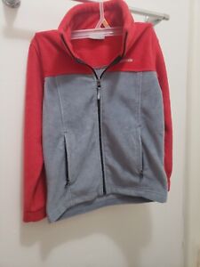 COLUMBIA Boys Size 8 Red and Grey Zip Up Jacket