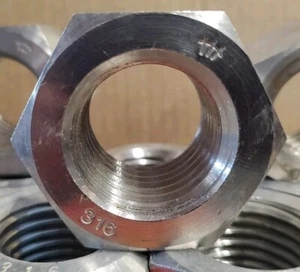 Menge 1 Neu & Unbenutzt! 1-1/2"-6 NC 316 Edelstahl schwere Sechskantmutter - Bild 1 von 6