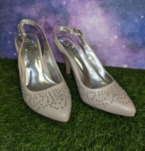 Reba Adrian051 French Taupe Slingback Leather Pump Heels Women's Shoes Size 7.5