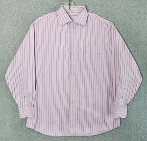 Tommy Bahama Herren Größe 16/32-33 lila gestreiftes Hemd Knopfleiste - Bild 1 von 8
