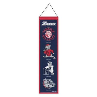Gonzaga Bulldogs Evolution 8x32 Inch Vertical Wool Embroidered Hanging Banner - Image 1 of 4
